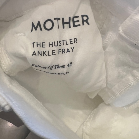New with tags Mother denim white the hustler ankle fray the fairest of all 24 - Picture 7 of 8